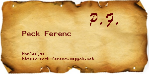 Peck Ferenc névjegykártya