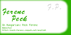 ferenc peck business card